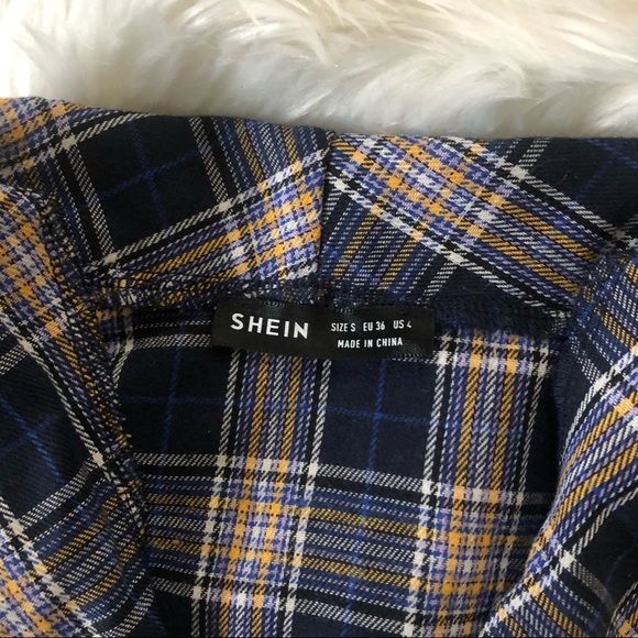 COPY - SHEIN SINGLE BUTTON TARTAN BLOUSE & SKIRT … - Picture 3 of 6